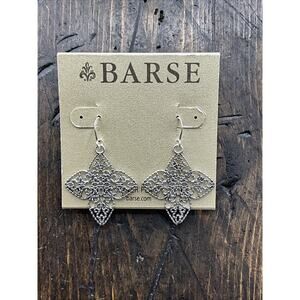 Barse Orne Cross Earrings- Silver- NWT